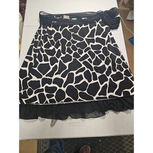 Wrapper XLarge Skirt, Vintage, Made USA, Black/white‎ Geometrical With Slip